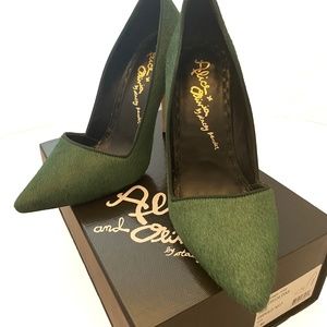 Alice + Olivia Emerald Green Calf Hair Pumps Size 40